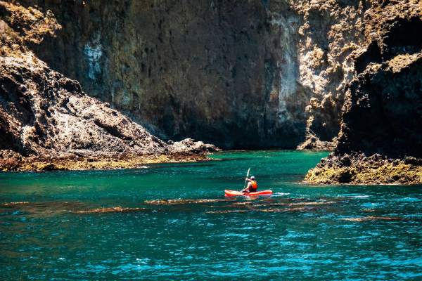channel islands national park kayak in the water