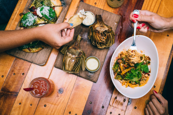 plates of food on table