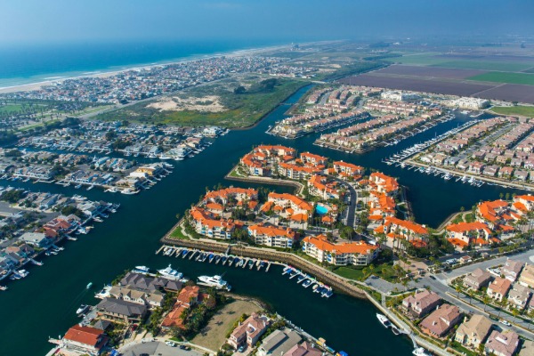 channel islands harbor aerial view
