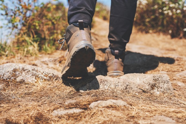 hiking boots on the trail
