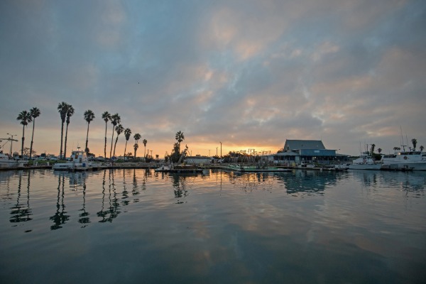 channel islands harbor cloudy and sunset